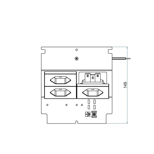Produktbild UBD 160 175  -  Steckdoseneinsatz für 4 FLF inkl. 3x 1xT13, weiss